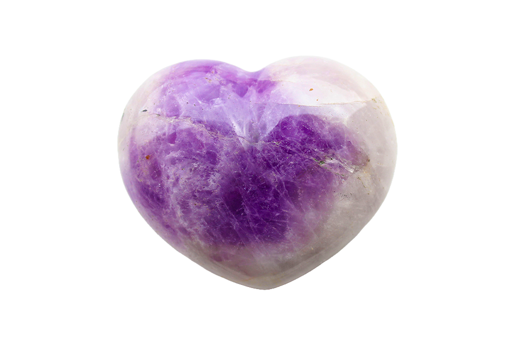 Amethyst Gemstone Heart Carvings - 2.5 in - Price per Piece