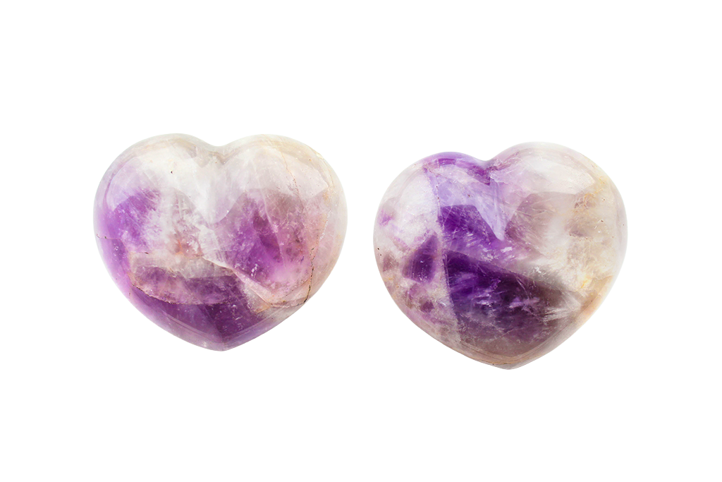 Amethyst Gemstone Heart Carvings - 2.5 in - Price per Piece