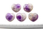 Amethyst Gemstone Heart Carvings - 2.5 in - Price per Piece