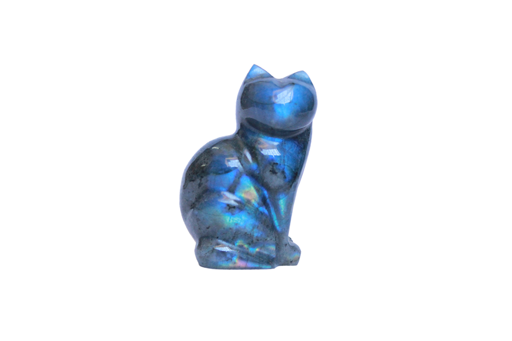 Labradorite Small Cat Carvings - Price per Piece