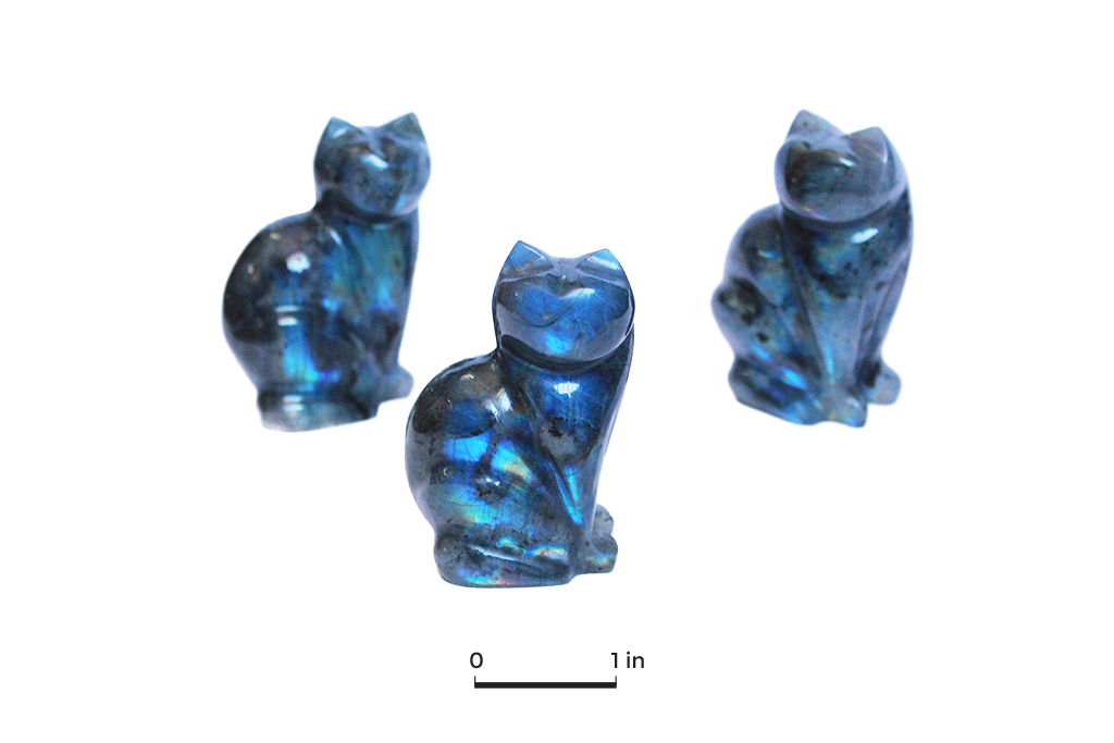 Labradorite Small Cat Carvings - Price per Piece