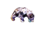 Amethyst Banded Bear Eating Fish Carvings - Price per Piece