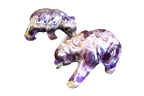 Amethyst Banded Bear Eating Fish Carvings - Price per Piece