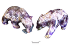 Amethyst Banded Bear Eating Fish Carvings - Price per Piece