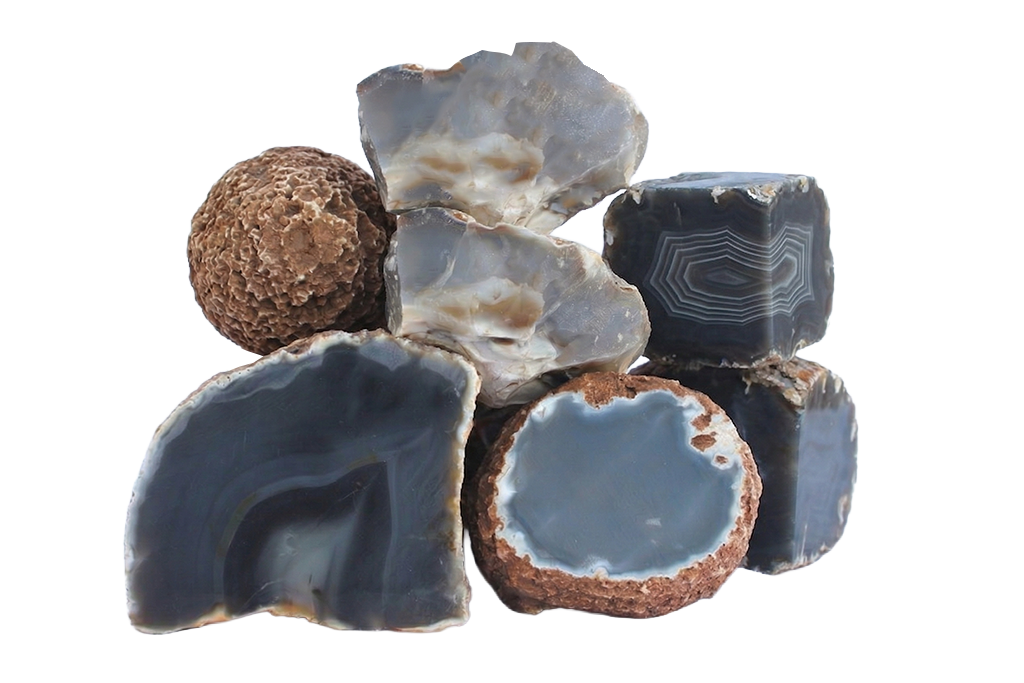 Agate - Grey - Block Rough. Price per Kg