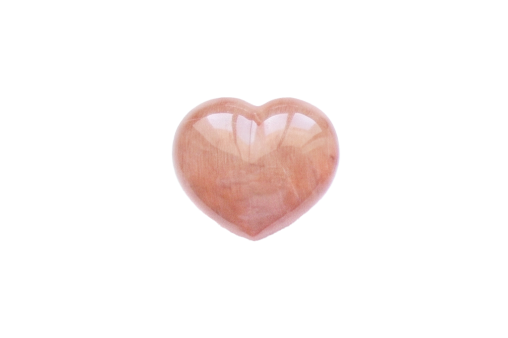 Peach Moonstone Gemstone Small Jewelry Heart Carvings