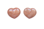 Peach Moonstone Gemstone Small Jewelry Heart Carvings
