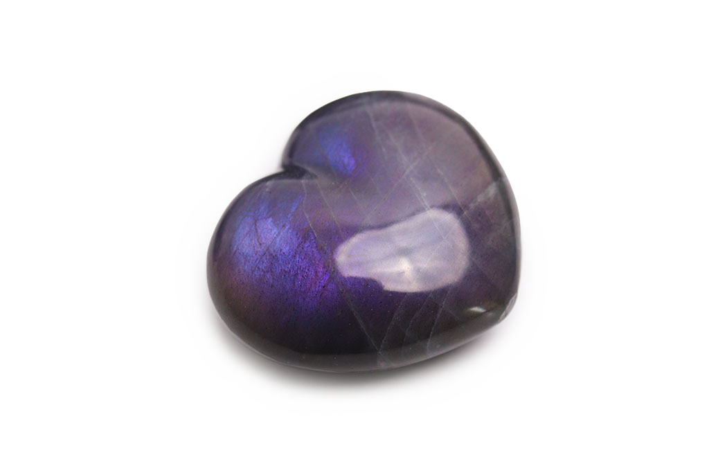 Labradorite - Purple - Gemstone Heart Carvings - 2.5 in - Price per Piece