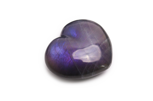 Labradorite - Purple - Gemstone Heart Carvings - 2.5 in - Price per Piece