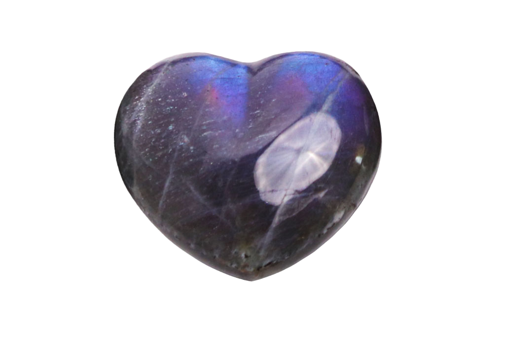 Labradorite - Purple - Gemstone Heart Carvings - 2.5 in - Price per Piece
