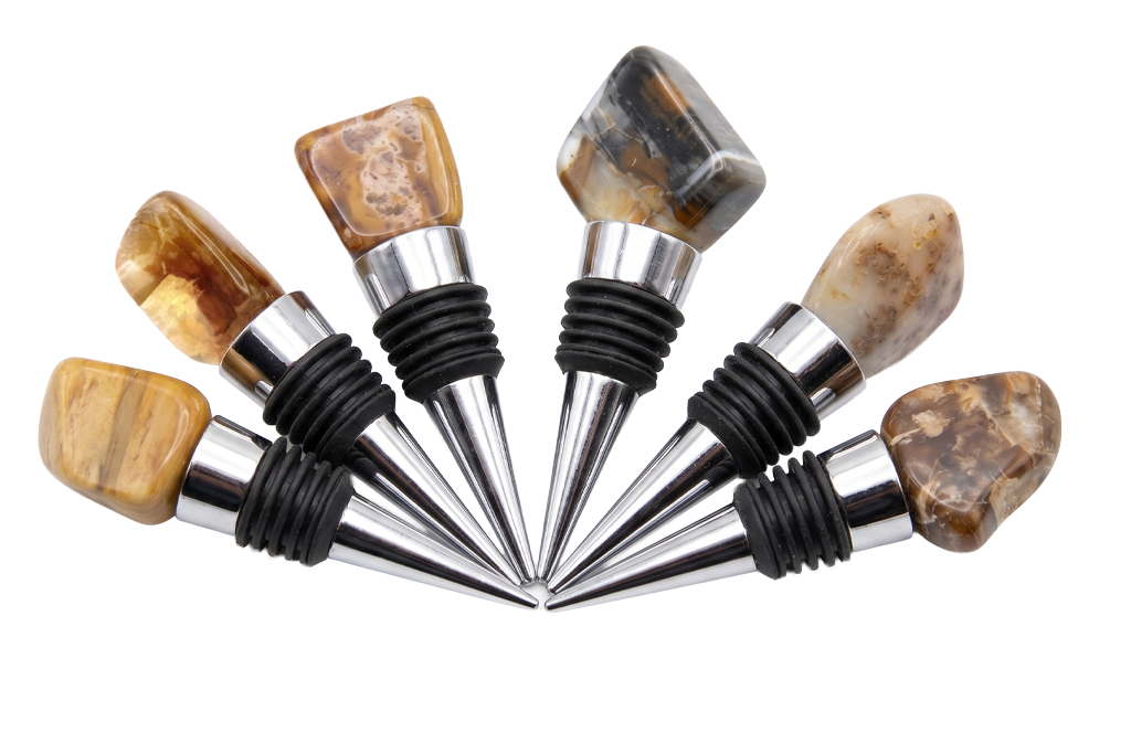 Petrified Wood Bottle Stoppers - Polished - Price per Piece