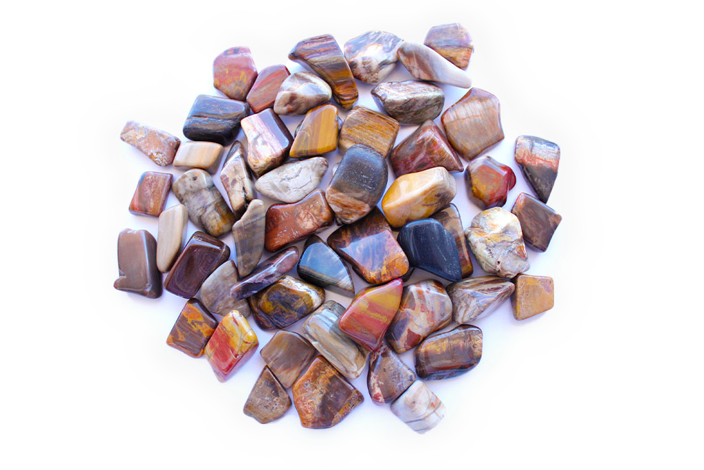 Petrified Wood Tumble Stones. 1 Kg Bag