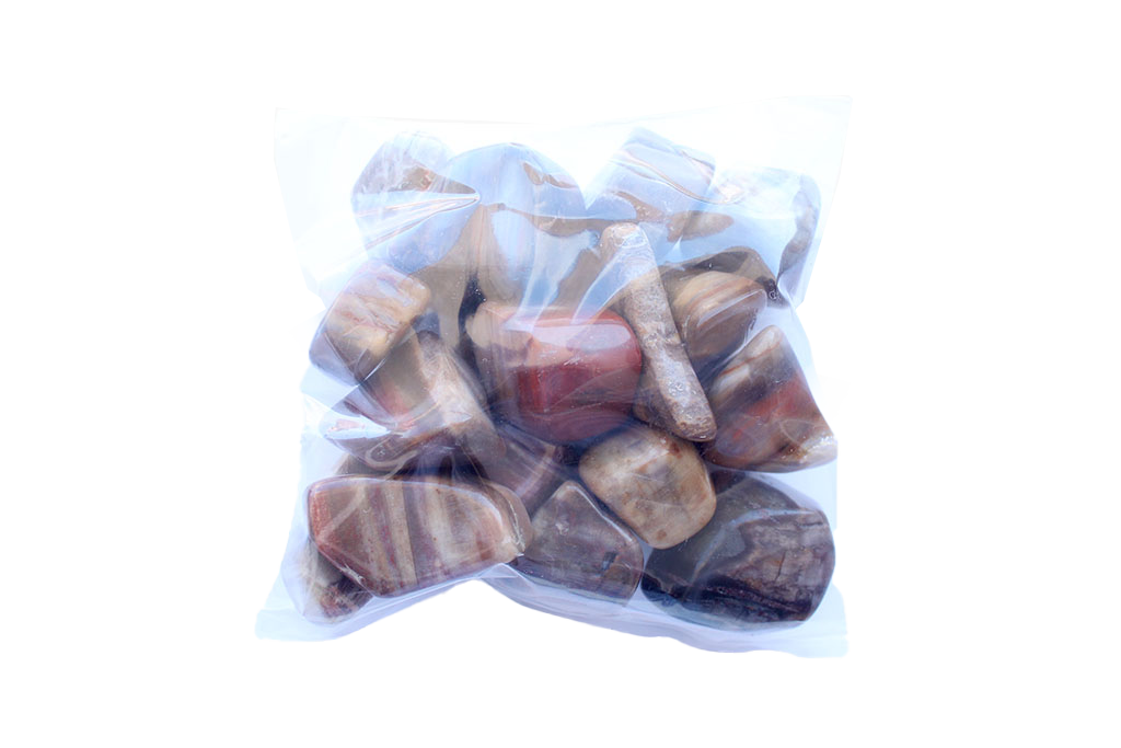 Petrified Wood Tumble Stones. 1 Kg Bag