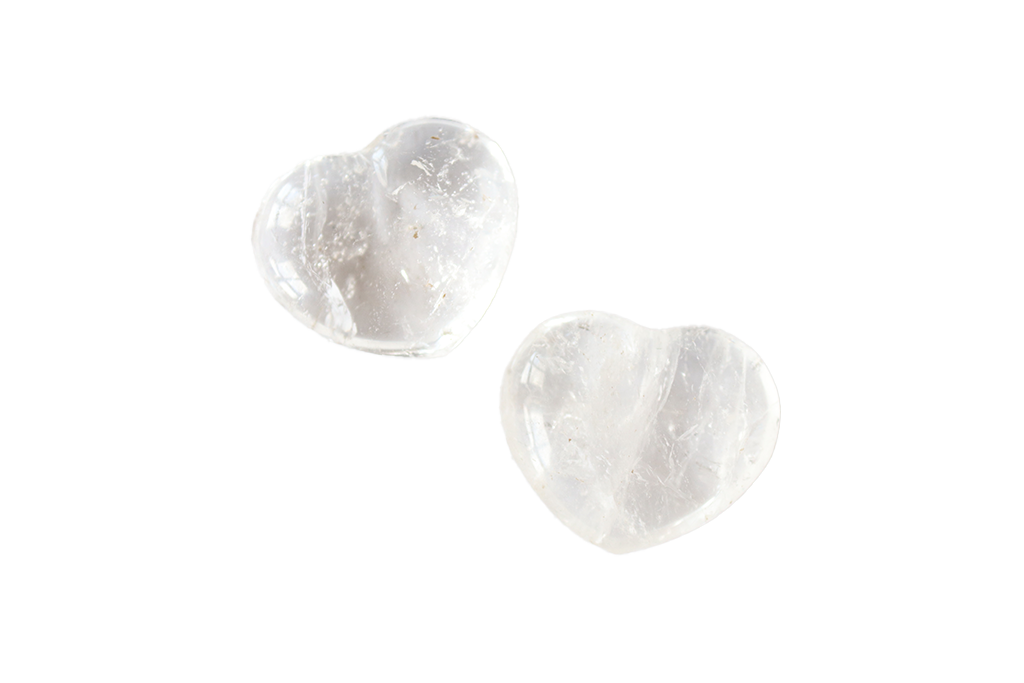 Quartz - #2 - Gemstone Small Jewelry Heart Carvings