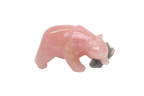Rose Quartz Bear Eating Fish Carvings - Price per Piece