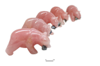 Rose Quartz Bear Eating Fish Carvings - Price per Piece