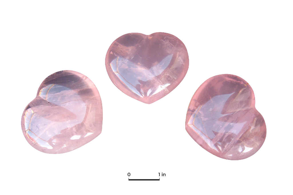 Star Rose Quartz Gemstone Heart Carvings - 2.5 in - Price per Piece