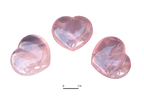 Star Rose Quartz Gemstone Heart Carvings - 2.5 in - Price per Piece