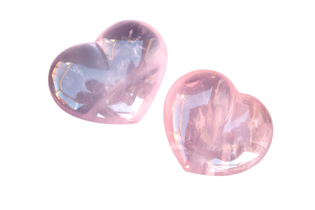 Star Quartz Gemstone Heart Carvings - 2 in - Price per Piece