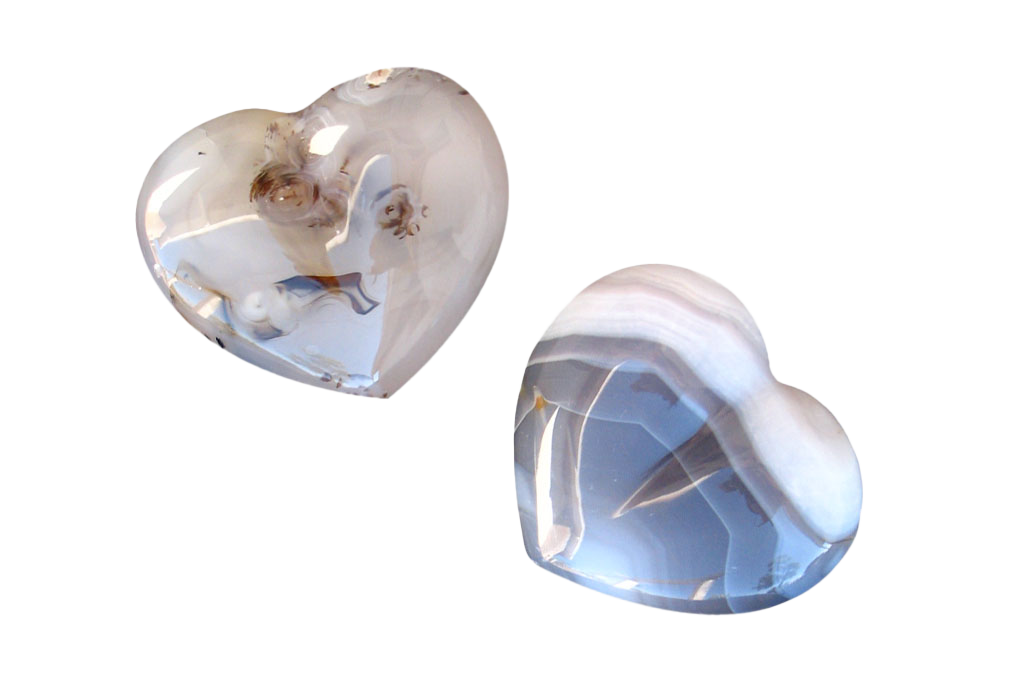 Agate Gemstone Heart Carvings - 2.5 in - Price per Piece
