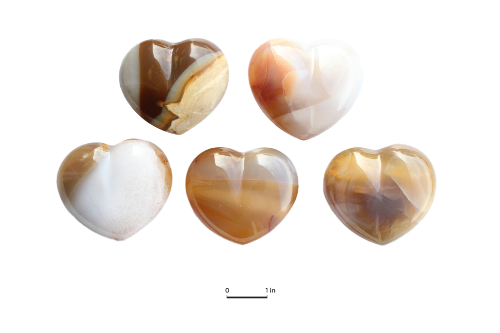 Agate Gemstone Heart Carvings - 2.5 in - Price per Piece