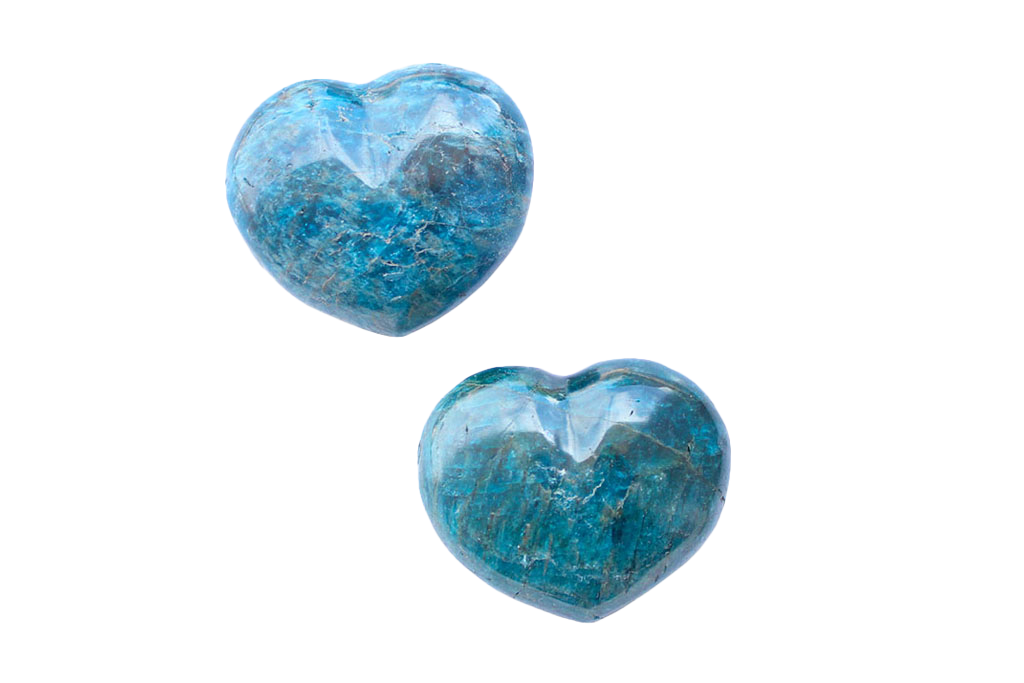Apatite Gemstone Heart Carvings - 2 in - Price per Piece