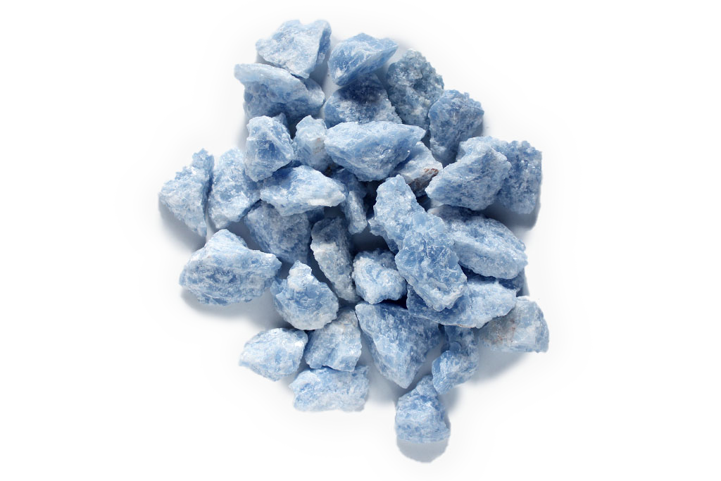 Blue Calcite Gem Decor Rough. 1 Kg Bag