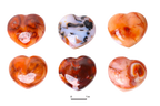 Carnelian Gemstone Heart Carvings - 2.5 in - Price per Piece