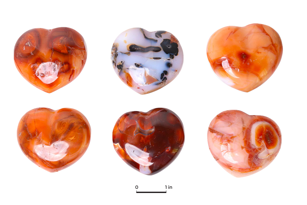 Carnelian Gemstone Heart Carvings - 2.5 in - Price per Piece