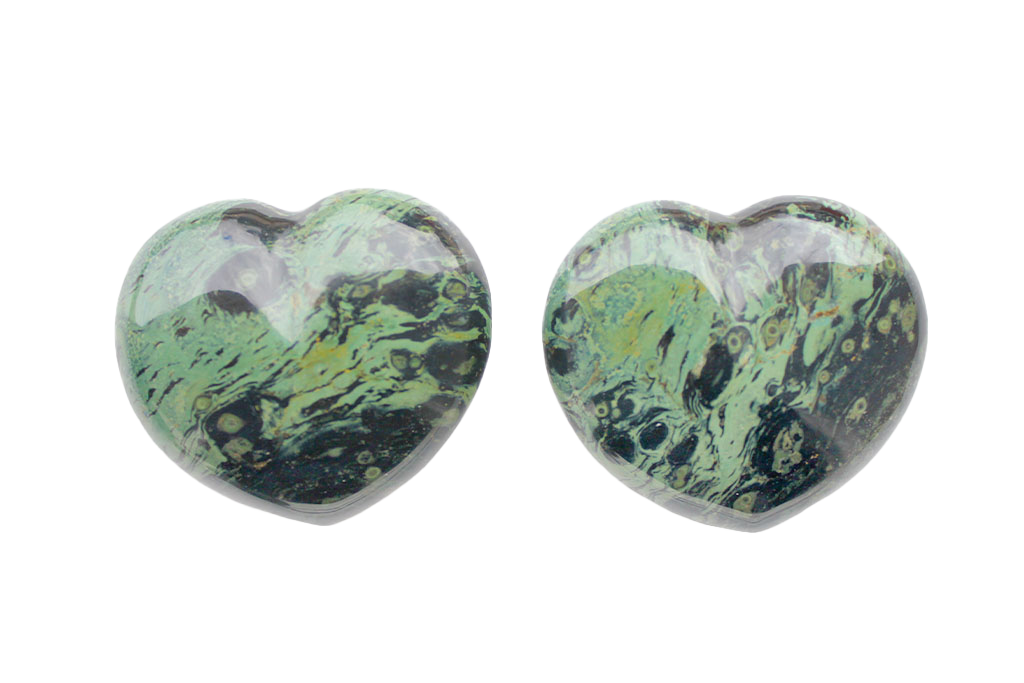 Crocodile Jasper Gemstone Heart Carvings - 2 in - Price per Piece
