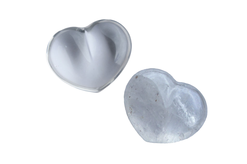 Quartz - #1 - Gemstone Small Jewelry Heart Carvings