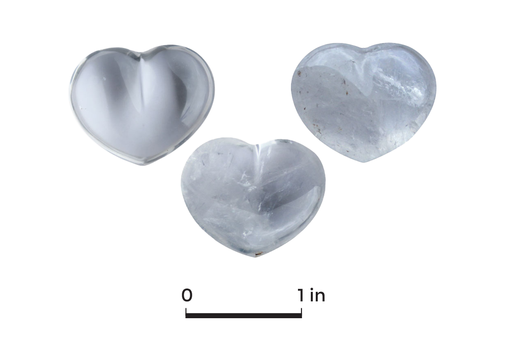 Quartz - #1 - Gemstone Small Jewelry Heart Carvings