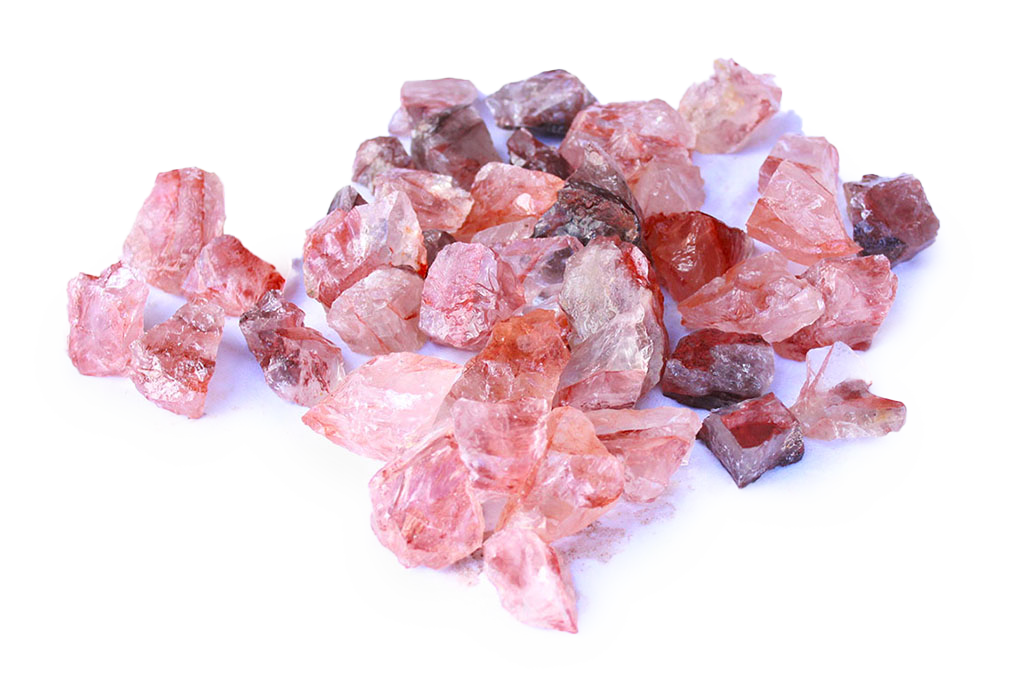 Fire Quartz Gem Decor Rough. 1 Kg Bag