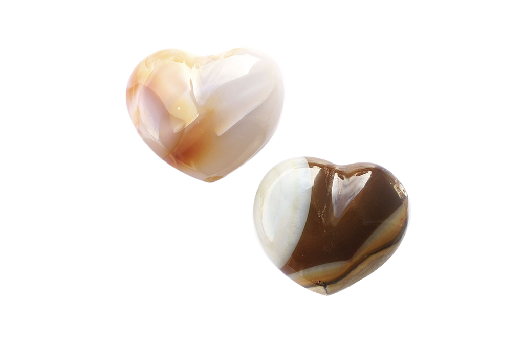 Agate Gemstone Heart Carvings - 2 in - Price per Piece
