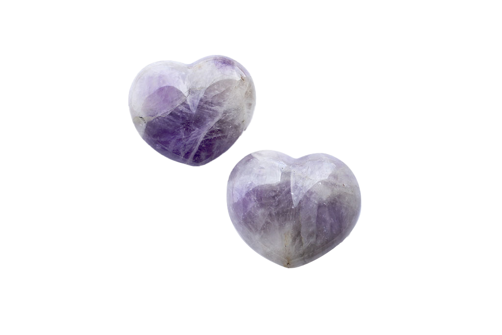 Amethyst Gemstone Heart Carvings - 2 in - Price per Piece