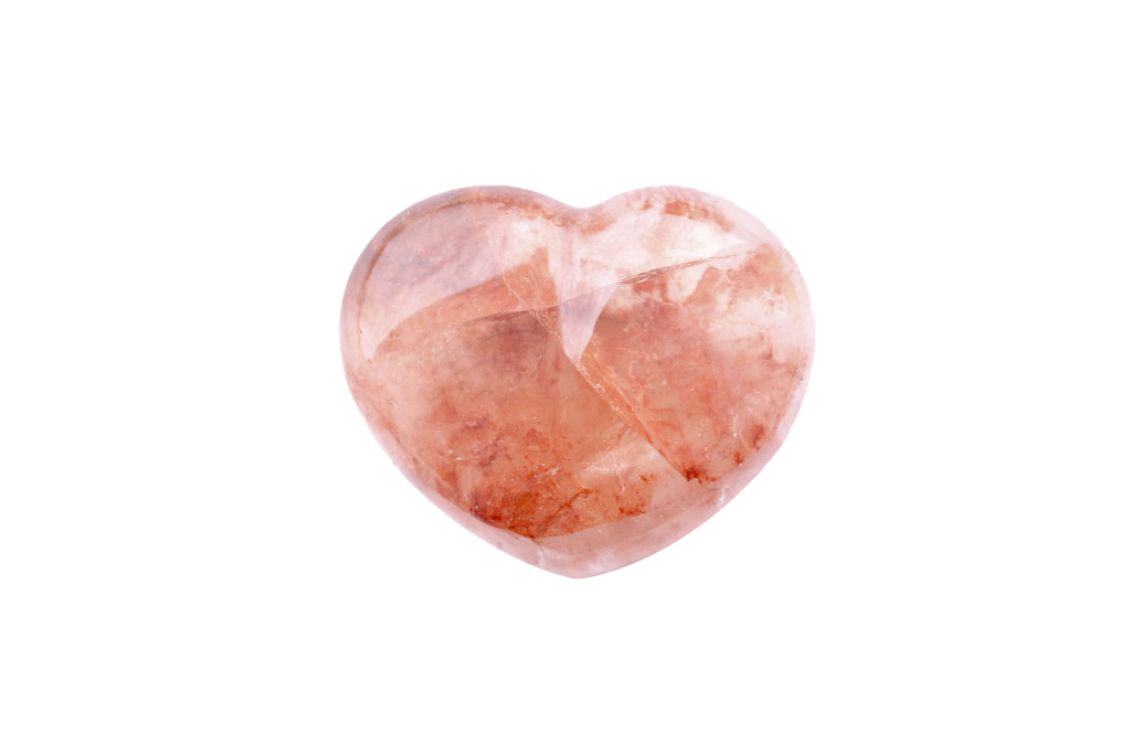 Fire Quartz Gemstone Heart Carvings - 2 in - Price per Piece