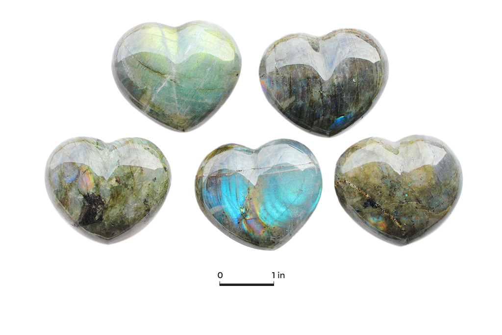 Labradorite - Blue - Gemstone Heart Carvings - 2 in - Price per Piece