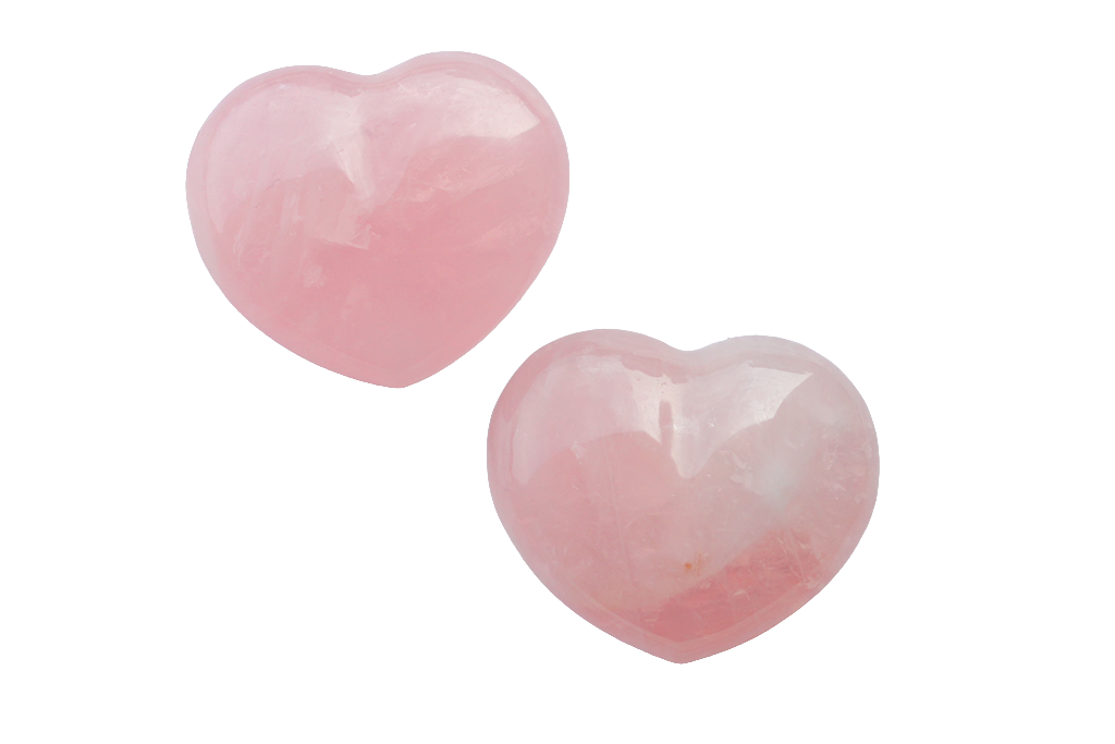 Red Rose Quartz Gemstone Heart Carvings - 2 in - Price per Piece