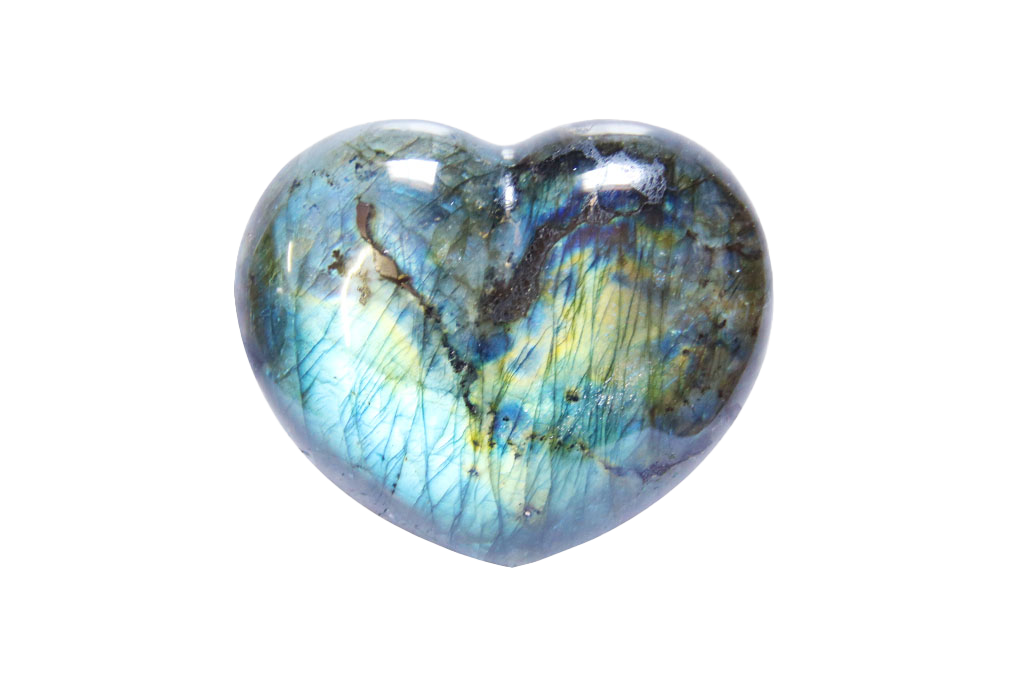 Labradorite - Blue - Gemstone Heart Carvings - 2.5 in - Price per Piece