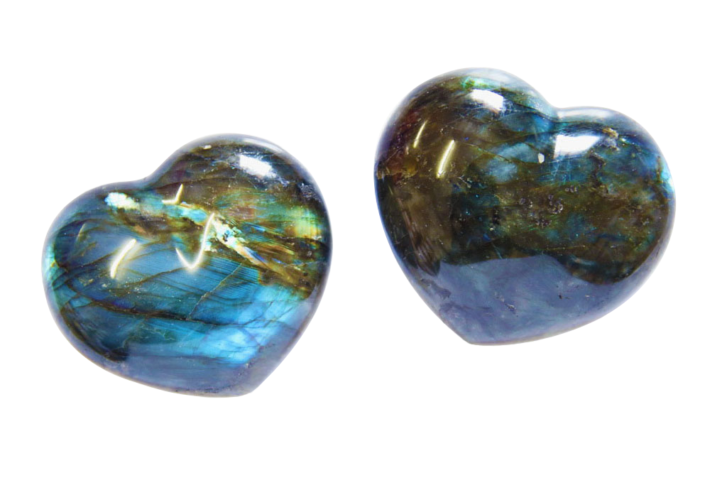 Labradorite - Blue - Gemstone Heart Carvings - 2.5 in - Price per Piece