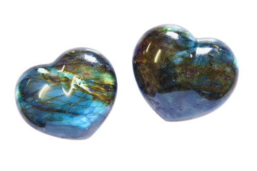 Labradorite - Blue - Gemstone Heart Carvings - 2.5 in - Price per Piece