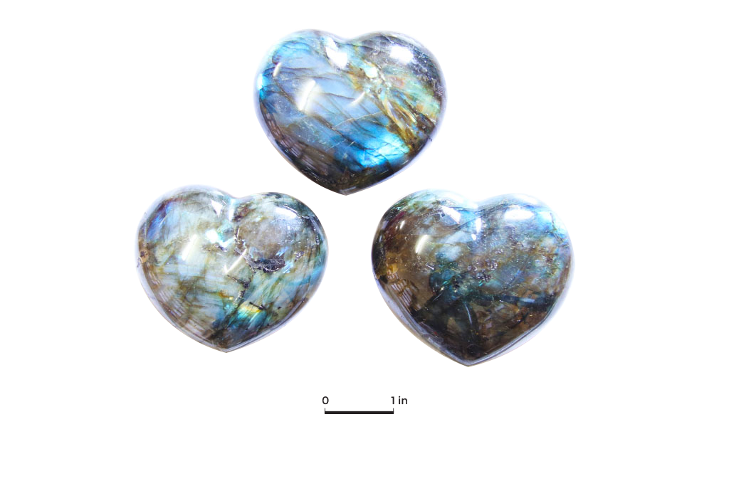 Labradorite - Blue - Gemstone Heart Carvings - 2.5 in - Price per Piece