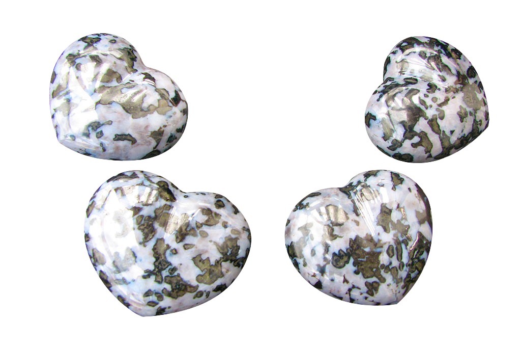 Indigo Gabbro Gemstone Heart Carvings - 2 in - Price per Piece