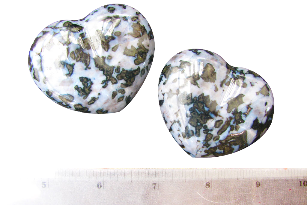 Indigo Gabbro Gemstone Heart Carvings - 2 in - Price per Piece