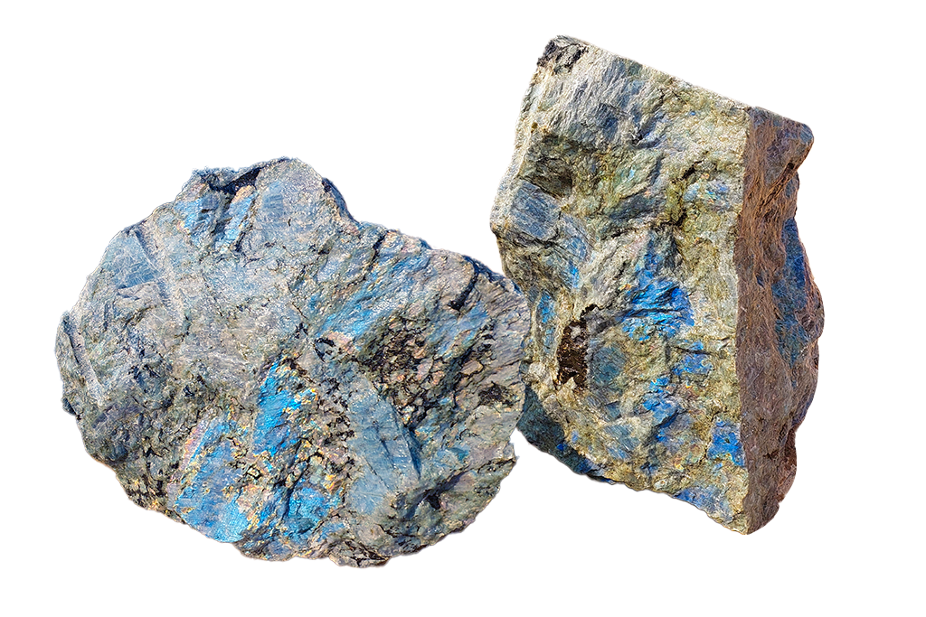 Labradorite - Blue - Rough. Price per Kg