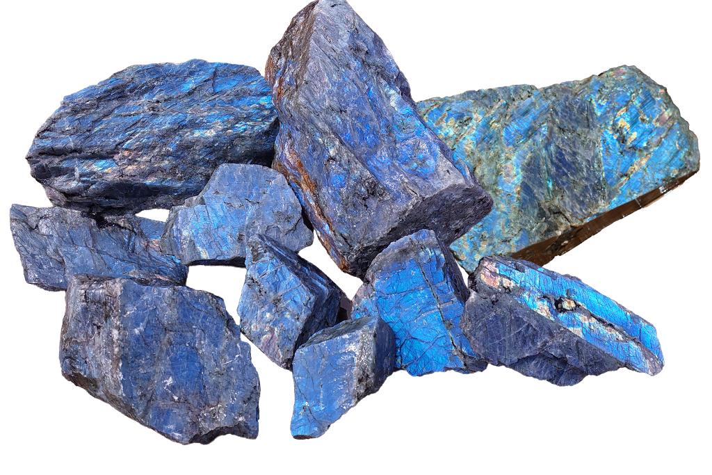 Labradorite - Blue - Rough. Price per Kg