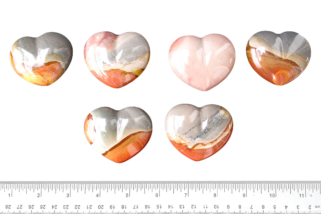 Desert Jasper Gemstone Heart Carvings - 2 in - Price per Piece